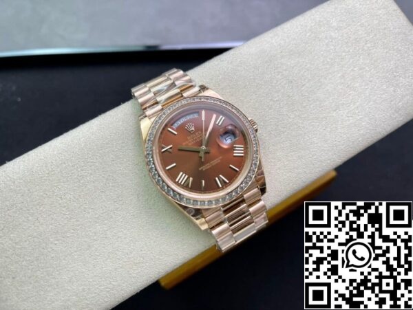 6 47 Rolex Day Date M228345RBR-0009 1:1 Най-добро издание EW Фабрика Кафяв циферблат