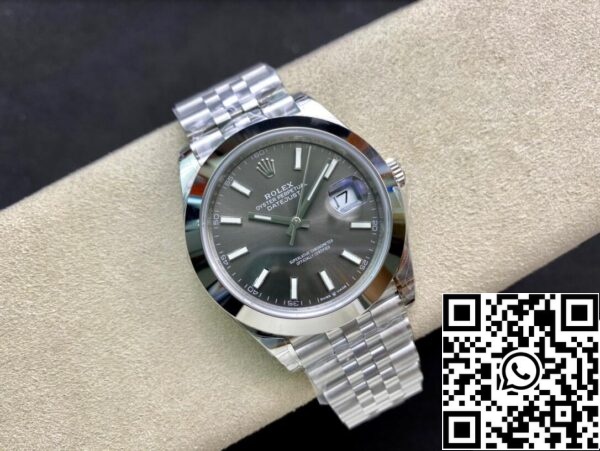 6 49 2062f06e bd1f 4bc9 af95 d65288e34f1d Rolex Datejust M126300-0008 1:1 Gladde rand VS Fabrieks Grijze wijzerplaat