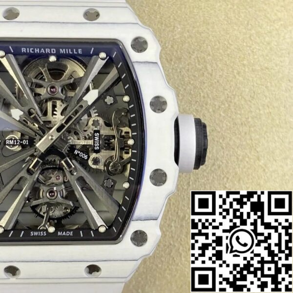 6 49 9bd38803 d63b 44b2 8d44 a91ca1843b81 Richard Mille RM12-01 Tourbillon 1:1 Beste Edition RM Factory Weißes Gummiband