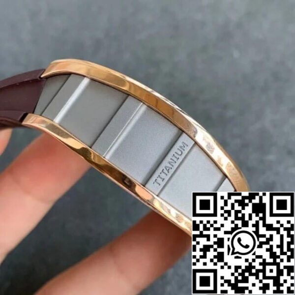 6 54 83b9758d aa0c 450c ba09 1a3b954ea854 Richard Mille RM011 1:1 Meilleure édition KV Bracelet en caoutchouc marron d'usine