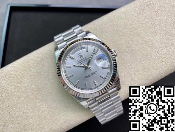 6 5 6ca4ce30 3428 46f5 a2b5 ff1374e382bd Rolex Day Date 40MM 1:1 Най-добро издание EW Фабрика сребърен циферблат