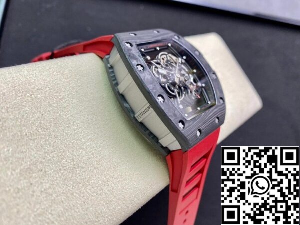 6 61 61fb54b7 a69a 4b41 9640 ec6cba51d2f0 Richard Mille RM055 1:1 Meilleure édition KV Factory V2 Bracelet en fibre de carbone rouge