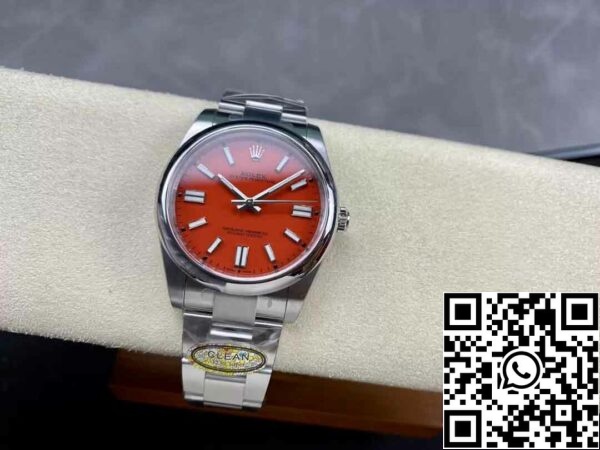 6 61 ec6a68f9 f4f5 4ddf 8cb2 b00b2e9a9199 Rolex Oyster Perpetual M124300-0007 41MM 1:1 Best Edition чистый завод коралловый красный циферблат