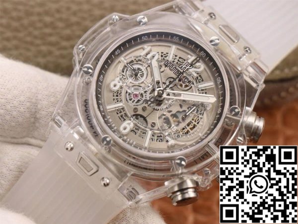 6 67 9dc26fe9 30a1 4e14 b2f9 f3c7913c51fd Hublot Big Bang 411.JX.4802.RT 1:1 Najlepsza edycja Biała przezroczysta tarcza