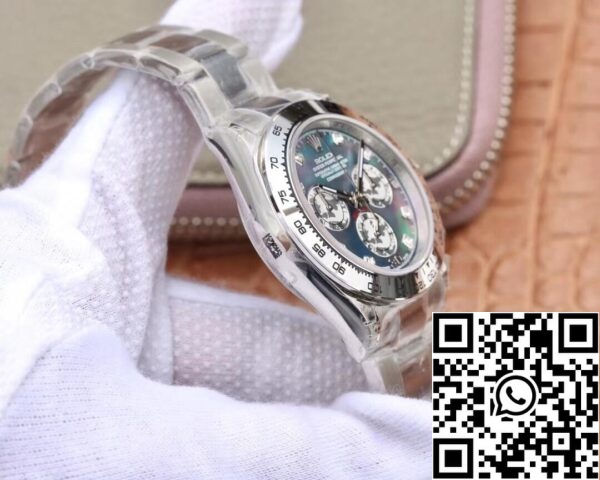 6 67 d019c390 b6f8 4469 98bb aa65e000d674 Rolex Daytona Cosmograph 116509-0064 1:1 Best Edition JH Factory 18K fehérarany Fritillaria számlapja