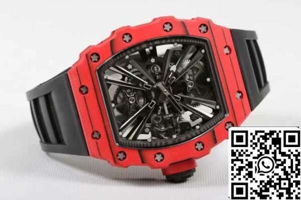 6 68 46894fc0 7060 4a1b 9368 8faab092f345 Richard Mille RM12-01 Tourbillon 1:1 Najboljša izdaja RM Factory Rdeče ohišje črn gumijast trak