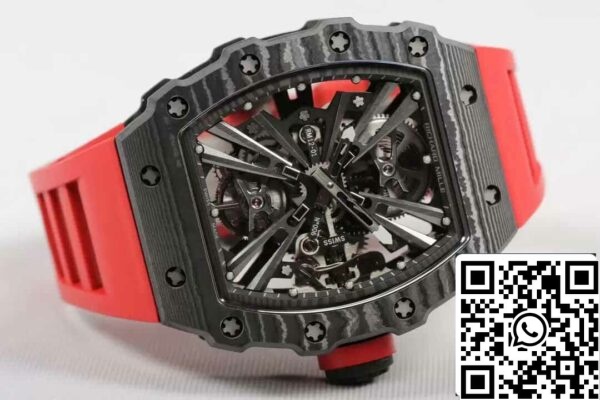 6 69 5358ed8c 1044 4c09 b1a0 6533029f3096 Richard Mille RM12-01 Tourbillon 1:1 Best Edition RM Factory Carbon Fiber Skeleton Dial