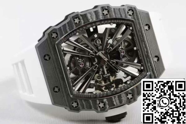 6 70 ad95559d e08b 4ca2 97cb eac5da3edb6a Richard Mille RM12-01 Tourbillon 1:1 Best Edition RM Factory Hiilikuitu valkoinen hihna