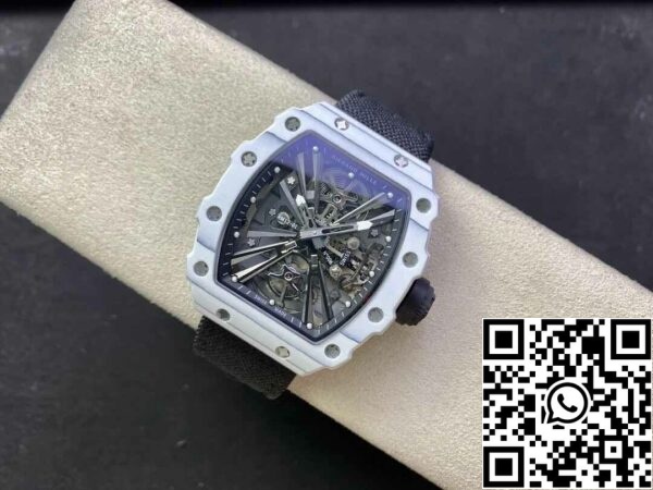 6 79 afe593f1 1cbb 490f 951f 12dea9a2907d Richard Mille RM12-01 Tourbillon 1:1 Best Edition RM Factory Cassa in fibra di carbonio bianca