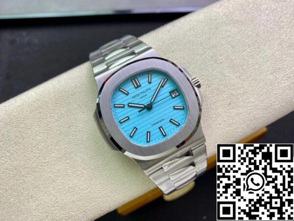 6 88 Patek Philippe Nautilus 5711/1A-018 170º Aniversário 1:1 Melhor Edição PPF Fábrica Mostrador Azul Tiffany