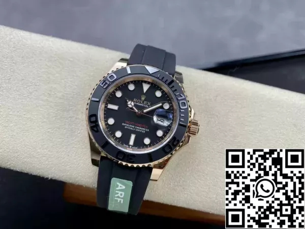 6a3c8dd6f6b7017 Rolex Yacht-Master 40 fekete számlapú rózsaarany M126655-0002 1:1 Best Edition AR gyári ellensúlyos változat