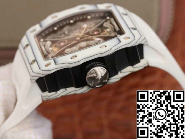 7 107 Richard Mille RM53-01 1:1 Best Edition KV Factory White TPT Carbon Fiber