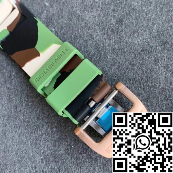 7 120 eed8f3f1 4c05 4e79 aa5d 5cbfc75aa7ef Richard Mille RM11 1:1 Best Edition KV Factory rózsaarany Camouflage szíj