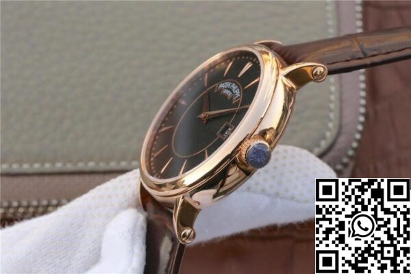 7 136 7ad711d5 64bf 4ae6 906a 77e6524d3df6 Patek Philippe Calatrava 1:1 Beste Editie ZF Fabrieksroze Goud Lederen Band