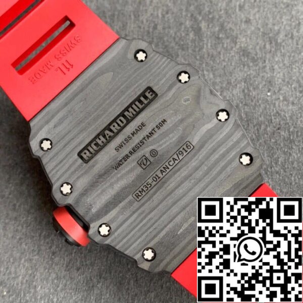 7 136 ac08b6d5 3970 49ab aa24 90dc632ca6a0 Richard Mille RM35-01 1:1 Best Edition KV Factory Red Strap