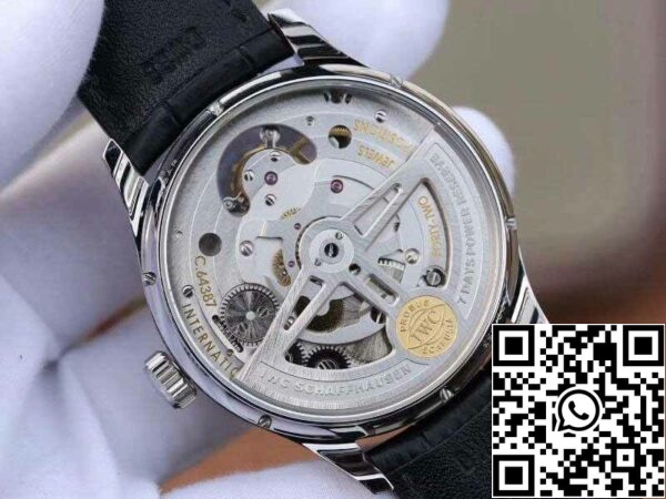 7 138 ecd1e96b 7d39 4089 a49a 6fbc6d1cf4f3 IWC Portuguese IW504202 Real Tourbillon 1:1 Best Edition Mostrador branco com bracelete em pele preta Swiss ETA Tourbillon