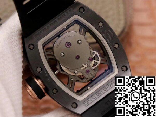 7 14 e6e278b6 e9f7 46f9 8767 aa0d0de3ee76 Richard Mille RM052-01 1:1 Best Edition ZF Factory Quadrante teschio grigio in ceramica nera Movimento svizzero