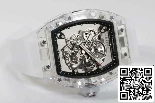 7 15 23707216 b484 41cf 991d 7ff140b77e3b Replica Richard Mille RM055 Best Edition RM Factory átlátszó csontvázas számlapja