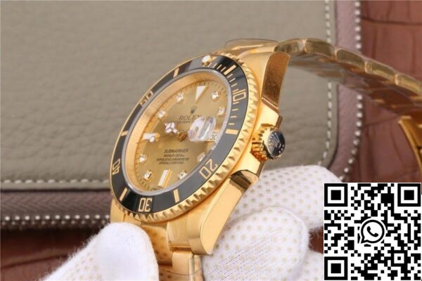 7 178 Rolex Submariner 116618 1:1 Paras painos Noob Factory V7 Gild Diamond Studded Dial