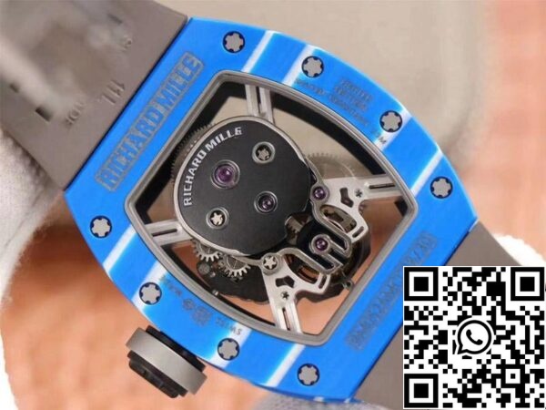 7 190 Richard Mille RM052-01 1:1 Mejor Edición JB Factory Tourbillon Suizo de Cerámica Azul