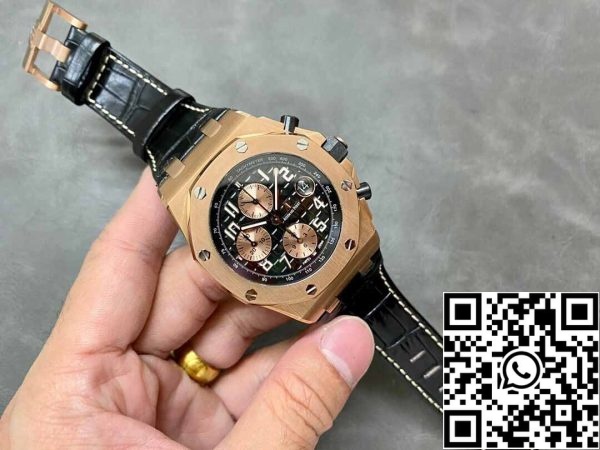 7 22 2301bc46 df17 45e5 a4da 02d5fd365904 Audemars Piguet Royal Oak Offshore 26470OR.OO.A002CR.02 1:1 Best Edition APF Factory Musta kellotaulu