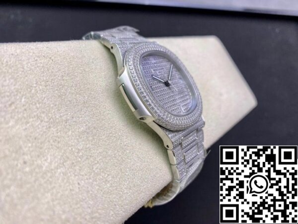 7 231 Patek Philippe Nautilus 5719/10G-010 1:1 Best Edition PPF Factory V4 ezüst gyémánt svájci gyémánt ETA324