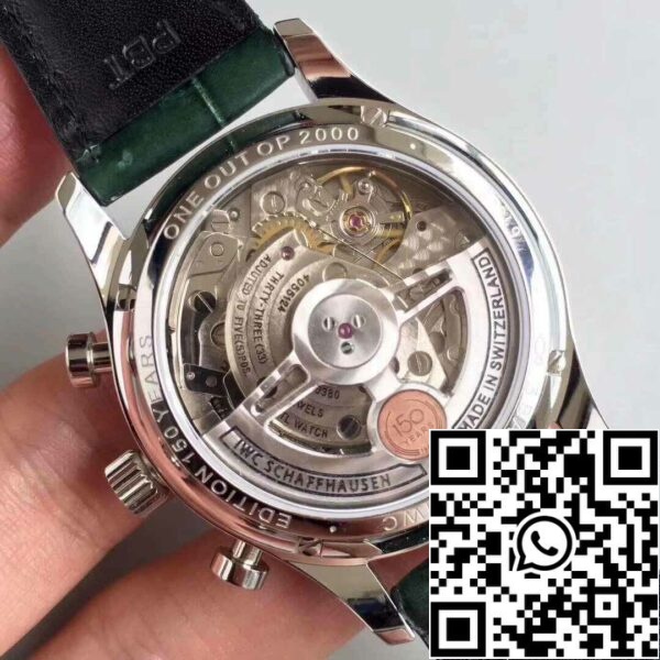 7 247 7 247 IWC البرتغالية مصنع YL البرتغالية 1:1 أفضل إصدار سويسري ETA69355 قرص أخضر مع علامات فضية