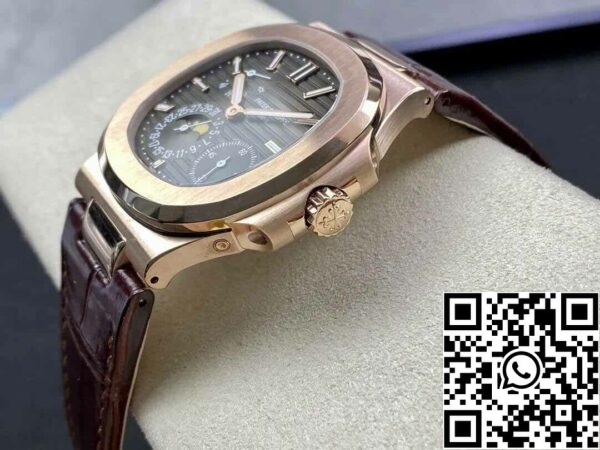 7 26 ef62cd03 6ca1 4815 943a dfc0f95acf7e Patek Philippe Nautilus 5712 1:1 Best Edition ZF Factory Barna bőrszíj Szürke számlap Szürke számlap