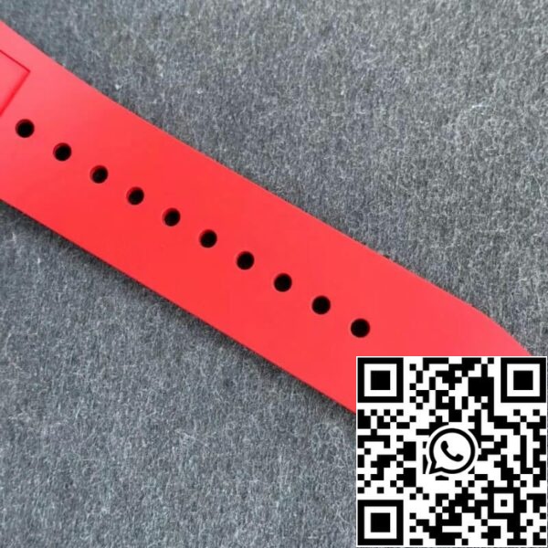 7 2 1354c434 886c 4c0c ac5e d3648275f539 Richard Mille RM011 1:1 Best Edition KV Factory Red Rubber Strap piros gumiszíj