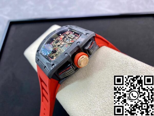 7 3 1d603dd1 bebe 4ce9 9d1a 80b299017952 Richard Mille RM011 1:1 Best Edition KV Factory V3 Червена каучукова каишка