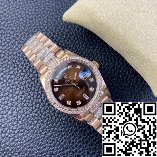 7 41 Rolex Day Date M128345rbr-0041 1:1 Beste Editie EW Fabriek Bruine Wijzerplaat