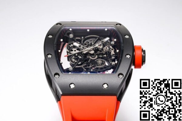 7 52 351b968c f824 4a4d a5c2 7b7a9d2707fb Richard Mille RM-055 1:1 Mejor edición Caja de cerámica de fábrica BBR Correa roja