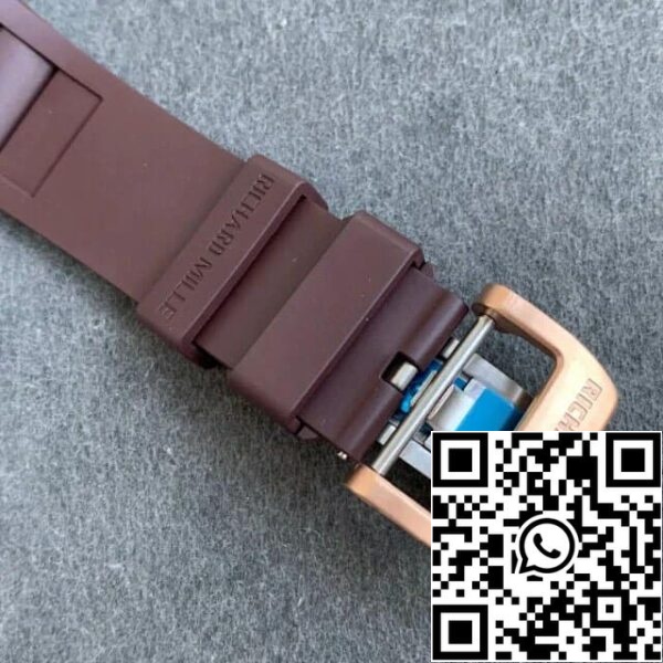 7 54 95d1a45d 6d44 4ab0 8397 9bbb001e998c Richard Mille RM011 1:1 Meilleure édition KV Bracelet en caoutchouc marron d'usine