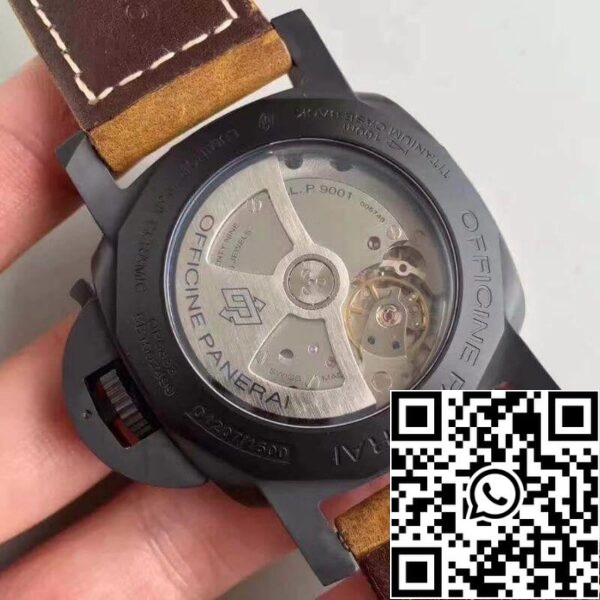 7 595 Panerai Luminor PAM441 VS Factory Kerámia tok 1:1 Best Edition svájci ETA P9001 barna bőrszíj barna bőrszíj