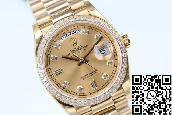 7 60 Rolex Day Date M128348RBR-0008 1:1 Best Edition EW Factory Diamond Dial