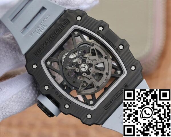 7 60 cb395b21 4f3f 4218 8124 e485b64433e4 Richard Mille RM-035 KV Factory 1:1 Best Edition Zwart Koolstofvezel