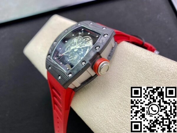 7 62 16830b88 286e 4a83 8c3f d3a7771ecf99 Richard Mille RM055 1:1 Best Edition KV Factory V2 Fibra di carbonio Cinturino rosso