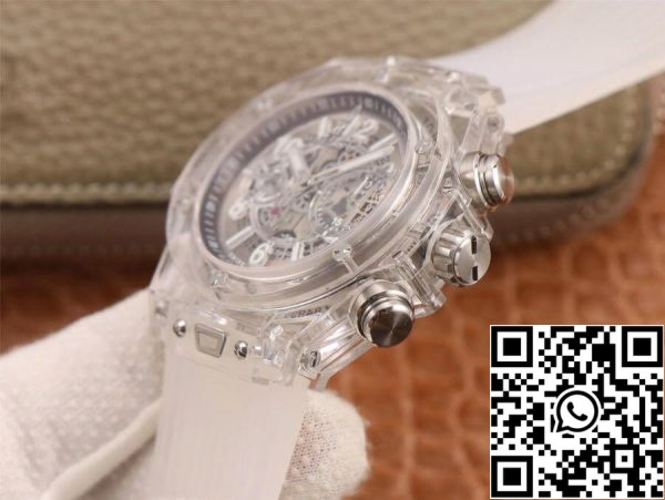 7 69 d9526316 9312 447b b7ef c3972f7f8100 Hublot Big Bang 411.JX.4802.RT 1:1 Best Edition White Transparent Dial