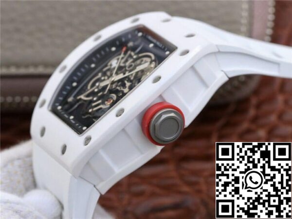 7 75 00727548 ef06 4d54 89d6 25bbc7758e0f Richard Mille RM055 1:1 Best Edition KV Factory Ceramic White Rubber Strap