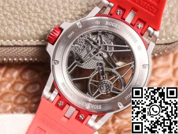 7 78 e95300d8 8062 4498 9c99 bc183b78c206 Roger Dubuis Excalibur Spider RDDBEX0572 Hollow Flight Tourbillon 1:1 Meilleure édition JB Bracelet rouge d'usine Suisse RD505SQ