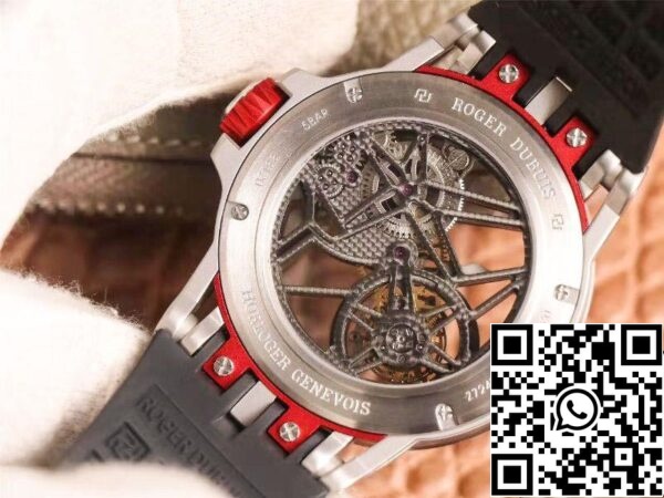 7 92 7635d421 d2bc 4358 9954 3661fe215f9c Roger Dubuis Excalibur Spidr (кралска серия) RDDBEX0622 Tourbillon JB Factory 1:1 Best Edition червен скелетонен циферблат швейцарски RD505SQ