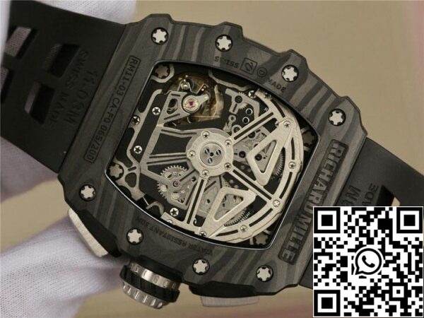 8 101 36ed5c16 2ccf 4bc4 a458 9a0c343d8c59 Richard Mille RM11-03 1:1 Best Edition KV Fabriek Zwarte Koolstofvezel Kast