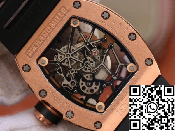 8 103 0466e88a d79f 4485 8462 739597a02bb6 Richard Mille RM035 Americas KV Factory 1:1 Best Edition Rose Gold Black Strap