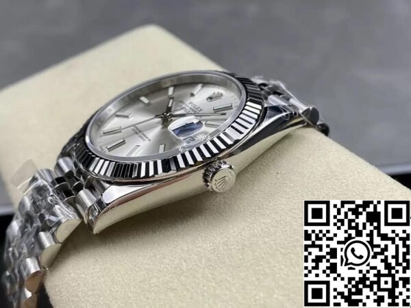 8 105 Rolex Datejust M126334-0004 1:1 Best Edition VS Factory Silbernes Zifferblatt