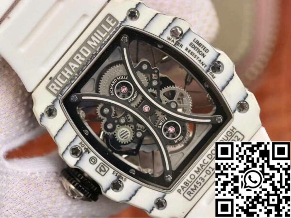 8 106 e9ba3a35 290b 40b9 83dc 3db441309966 Richard Mille RM53-01 1:1 Best Edition KV Factory White TPT Kolfiber