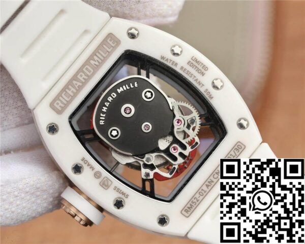 8 108 6302FC75 7ade 463a 9438 373bc42ab970 Richard Mille RM52-01 1:1 베스트 에디션 KV 팩토리 화이트 세라믹