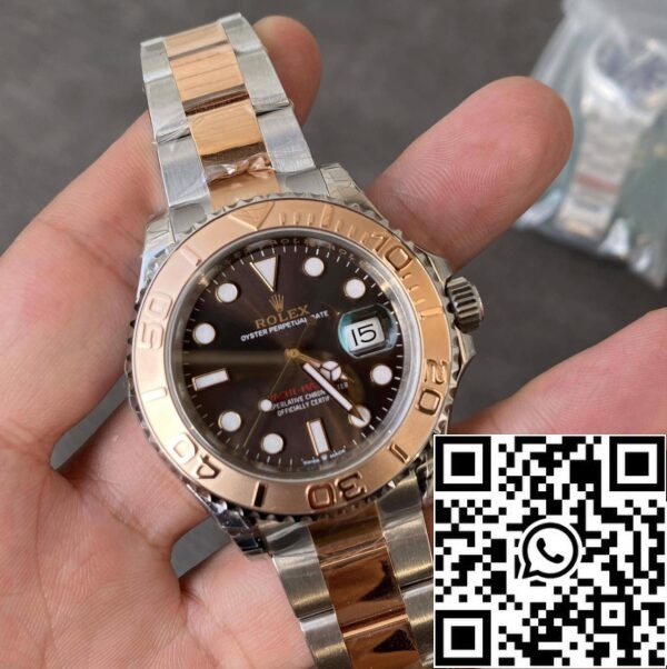 8 17 6d301fa5 3714 40f5 afc6 ae1095a46509 skálázott Rolex Yacht Master M126621-0001 1:1 Best Edition VS Factory csokoládé számlapja