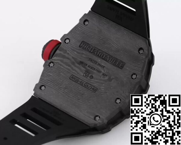 8 1 7c711ca8 2421 4656 b8b9 4b76a09ac765 Richard Mille RM35-01 1:1 Meilleure édition BBR Bracelet en caoutchouc noir d'usine