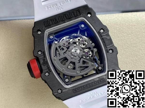 8 22 ea11b64c e57c 40d4 8d7d 13e9edfce0df Richard Mille RM35-02 1:1 Best Edition T+ Fabriek Koolstofvezel Wit Bandje