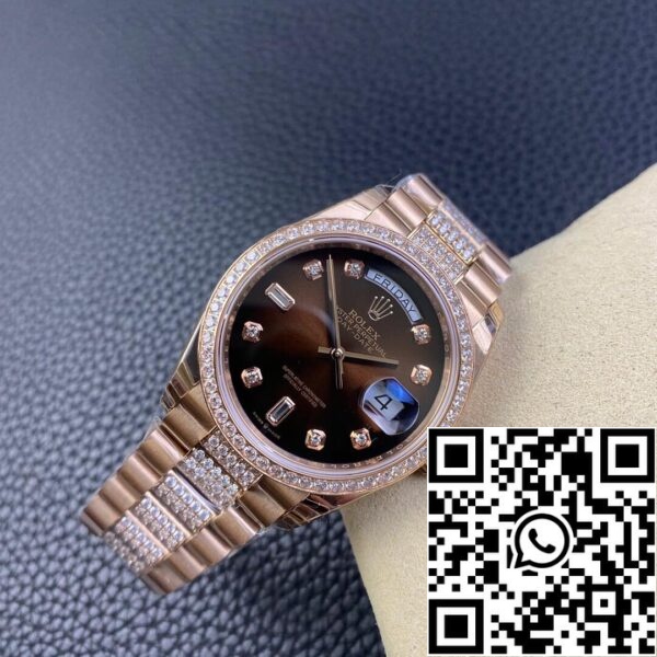 8 41 Rolex Day Date M128345rbr-0041 1:1 Beste Editie EW Fabriek Bruine Wijzerplaat